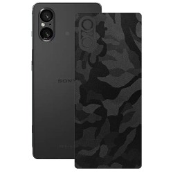 Folie skin SILKASE, pentru Sony Xperia 5 V, camo negru, protectie spate telefon