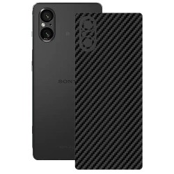 Folie skin SILKASE, pentru Sony Xperia 5 V, carbon, protectie spate telefon