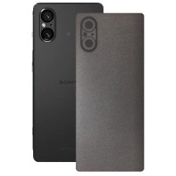Folie skin SILKASE, pentru Sony Xperia 5 V, gri brushed, protectie spate telefon
