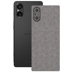 Folie skin SILKASE, pentru Sony Xperia 5 V, gri hexa, protectie spate telefon