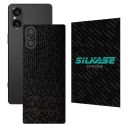 Folie skin SILKASE, pentru Sony Xperia 5 V, negru hexa, protectie spate telefon Folie skin SILKASE, pentru Sony Xperia 5 V, negru hexa, protectie spate telefon