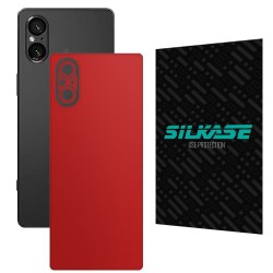Folie skin SILKASE, pentru Sony Xperia 5 V, rosu, protectie spate telefon