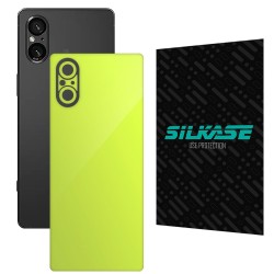 Folie skin SILKASE, pentru Sony Xperia 5 V, galben, protectie spate telefon