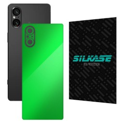 Folie skin SILKASE, pentru Sony Xperia 5 V, verde neon, protectie spate telefon