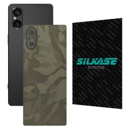 Folie skin SILKASE, pentru Sony Xperia 5 V, camo verde, protectie spate telefon