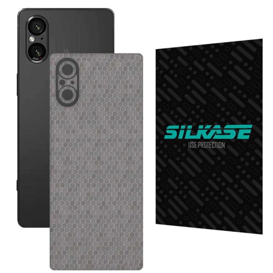 Folie skin SILKASE, pentru Sony Xperia 5 V, gri hexa, protectie spate telefon (SILKASE, Xperia 5 V) by www.silkase.ro Folie skin SILKASE, pentru Sony Xperia 5 V, gri hexa, protectie spate telefon (Xperia 5 V, S1615) by www.silkase.ro