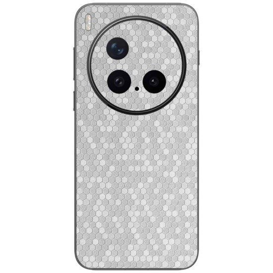 Folie skin SILKASE pentru Vivo X300 Pro, protectie spate telefon, gri hexa (X300 Pro, S2580) by www.silkase.ro