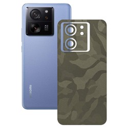 Folie skin SILKASE, pentru Xiaomi 13T, camo verde, protectie spate telefon