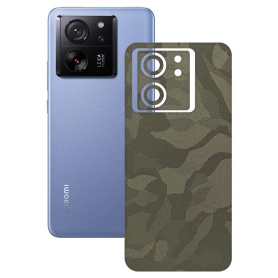 Folie skin SILKASE, pentru Xiaomi 13T, camo verde, protectie spate telefon (SILKASE, Folie Spate Skin) by www.silkase.ro Folie skin SILKASE, pentru Xiaomi 13T, camo verde, protectie spate telefon (13T, S1563) by www.silkase.ro