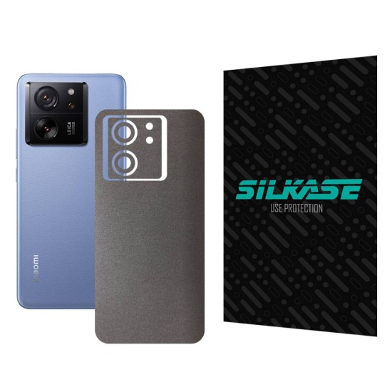 Folie skin SILKASE, pentru Xiaomi 13T, gri brushed, protectie spate telefon (13T, S1565) by www.silkase.ro
