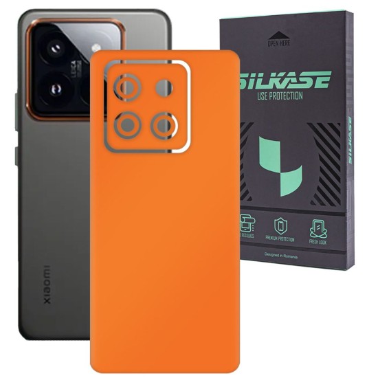 Folie skin SILKASE, pentru Xiaomi 14 Pro, portocaliu mat, protectie spate telefon (SILKASE, Folie Spate Skin) by www.silkase.ro Folie skin SILKASE, pentru Xiaomi 14 Pro, portocaliu mat, protectie spate telefon (14 Pro, S1934) by www.silkase.ro