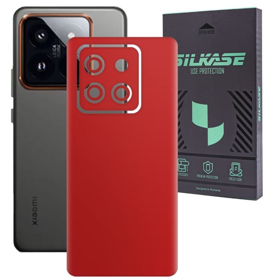 Folie skin SILKASE, pentru Xiaomi 14 Pro, rosu, protectie spate telefon (14 Pro, S1935) by www.silkase.ro