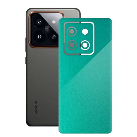 Folie skin SILKASE, pentru Xiaomi 14, turcoaz metalic, protectie spate telefon (14, S1913) by www.silkase.ro