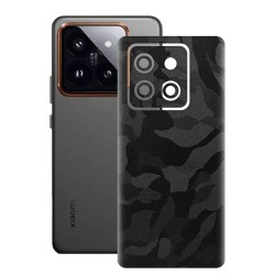 Folie skin SILKASE, pentru Xiaomi 14, camo negru, protectie spate telefon