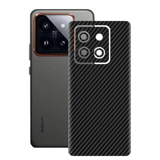 Folie skin SILKASE, pentru Xiaomi 14, carbon, protectie spate telefon (14, S1900) by www.silkase.ro