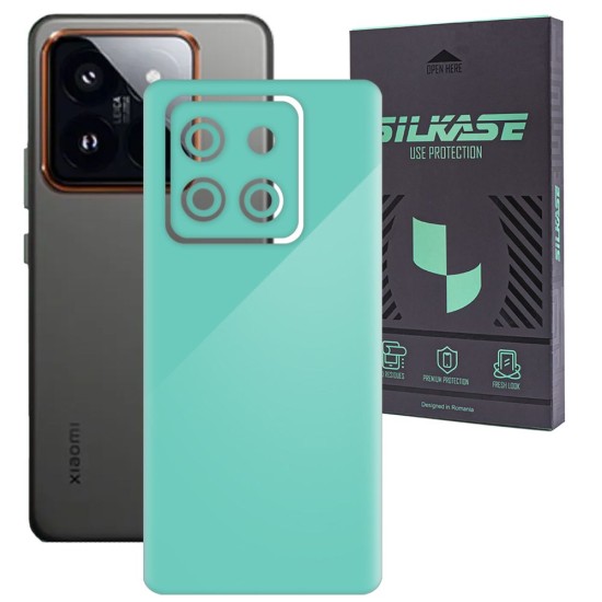 Folie skin SILKASE, pentru Xiaomi 14, turcoaz, protectie spate telefon (14, S1912) by www.silkase.ro