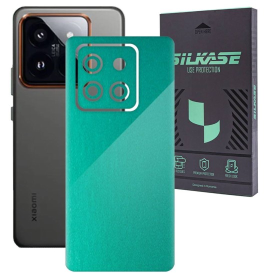 Folie skin SILKASE, pentru Xiaomi 14, turcoaz metalic, protectie spate telefon (14, S1913) by www.silkase.ro