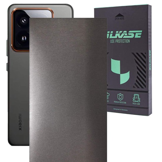 Folie skin SILKASE, pentru Xiaomi 14, gri brushed, protectie spate telefon (SILKASE, Folie Spate Skin) by www.silkase.ro Folie skin SILKASE, pentru Xiaomi 14, gri brushed, protectie spate telefon (14, S1901) by www.silkase.ro