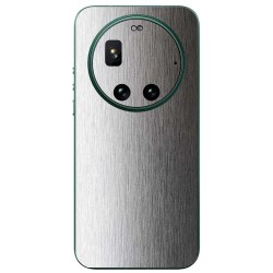 Folie skin SILKASE pentru Xiaomi 17 Ultra, protectie spate telefon, gri deschis brushed