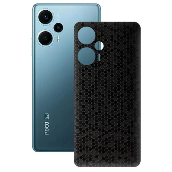 Folie skin SILKASE pentru Xiaomi Poco F5, negru hexa, protectie spate telefon (Poco F5, S1068) by www.silkase.ro