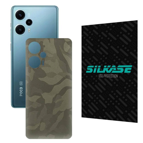 Folie skin SILKASE pentru Xiaomi Poco F5, camo verde, protectie spate telefon (Poco F5, S1059) by www.silkase.ro