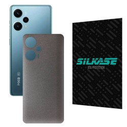 Folie skin SILKASE pentru Xiaomi Poco F5, gri brushed, protectie spate telefon