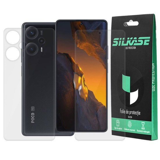 Set 2 folii SILKASE pentru Xiaomi Poco F5 protectie telefon silicon regenerabil (SILKASE, Set Folii Lucioase) by www.silkase.ro Set 2 folii SILKASE pentru Xiaomi Poco F5 protectie telefon silicon regenerabil (Poco F5, F5977) by www.silkase.ro