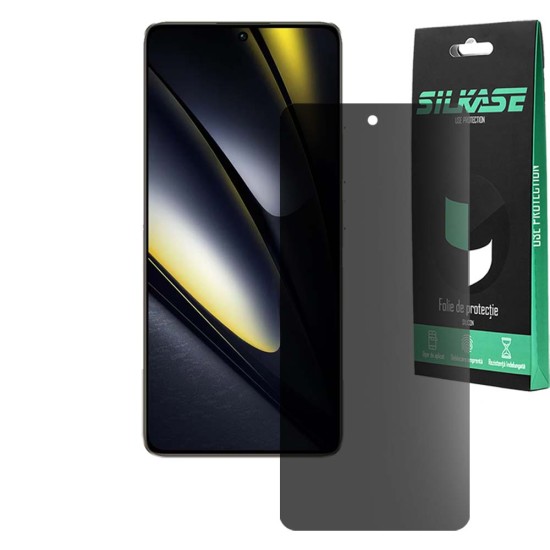 Folie privacy mata SILKASE pentru Xiaomi Poco F6, protectie ecran, silicon (SILKASE, Folie Silicon Privacy Mata) by www.silkase.ro Folie privacy mata SILKASE pentru Xiaomi Poco F6, protectie ecran, silicon (Poco F6 Pro, F7140) by www.silkase.ro