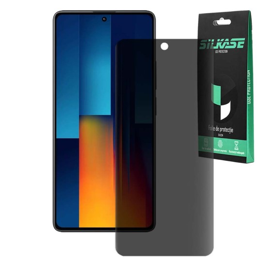 Folie privacy mata SILKASE pentru Xiaomi Poco M6 Pro, protectie ecran, silicon (SILKASE, Folie Silicon Privacy Mata) by www.silkase.ro Folie privacy mata SILKASE pentru Xiaomi Poco M6 Pro, protectie ecran, silicon (Poco X6, F6516) by www.silkase.ro