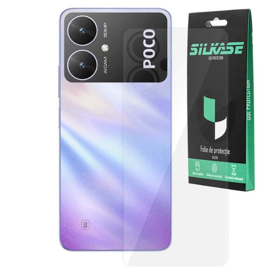 Folie spate SILKASE pentru Xiaomi Poco M6, protectie spate, silicon regenerabil (Poco M6, F6494) by www.silkase.ro