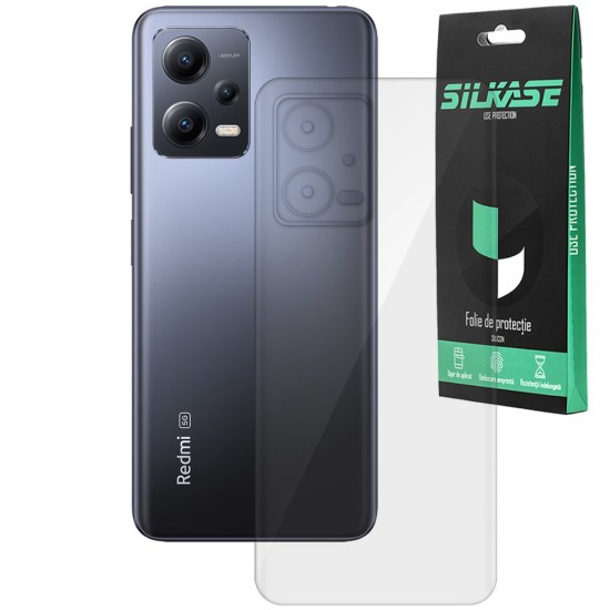 Folie spate SILKASE pentru Xiaomi Redmi Note 12, protectie spate, silicon regenerabil (Redmi Note 12 5G, F5752) by www.silkase.ro