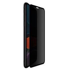 Folie sticla privacy mata compatibila cu iPhone 11 Pro, SILKASE, FullGlue, tempered glass 9H, negru