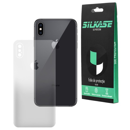 Folie spate mata SILKASE pentru iPhone XS, protectie spate, silicon regenerabil (iPhone X, F2390) by www.silkase.ro