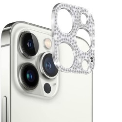 Rama protectie camera SILKASE Crystal pentru iPhone 13 Pro, FullGlue, argintiu Rama protectie camera SILKASE Crystal pentru iPhone 13 Pro, FullGlue, argintiu