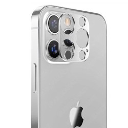 Rama protectie camera Aluminiu SILKASE pentru iPhone 13 Pro Max, FullGlue, argintiu Rama protectie camera Aluminiu SILKASE pentru iPhone 13 Pro Max, FullGlue, argintiu