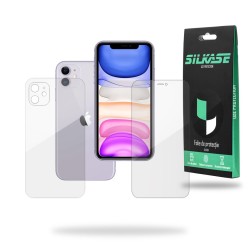 Set folii SILKASE, pentru iPhone 11, protectie ecran, spate, silicon regenerabil Set folii SILKASE, pentru iPhone 11, protectie ecran, spate, silicon regenerabil