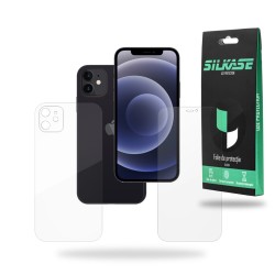 Set folii SILKASE, pentru iPhone 12, protectie ecran, spate, silicon regenerabil Set folii SILKASE, pentru iPhone 12, protectie ecran, spate, silicon regenerabil