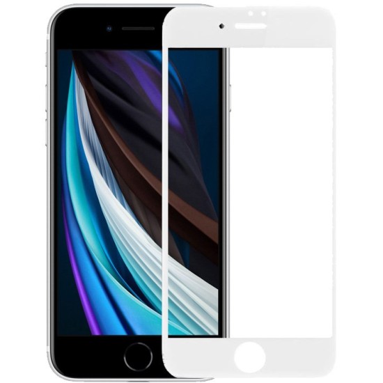 Folie mata compatibila iPhone SE 2 Full Size, SILKASE, sticla tempered glass matte, alb (iPhone 7, F1272) by www.silkase.ro