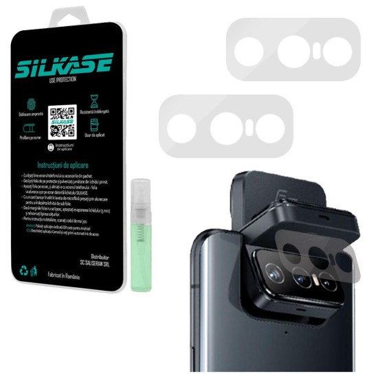 Set folii SILKASE pentru Asus Zenfone 8 Flip, 3 buc, protectie camera silicon, regenerabile, antibacteriene (Zenfone 8 Flip, C0144) by www.silkase.ro