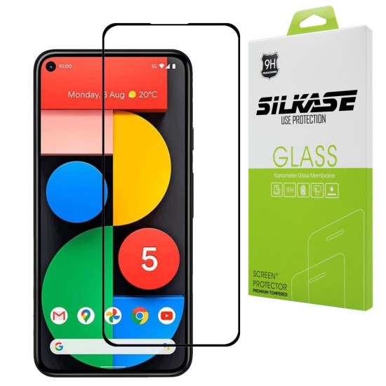 Folie sticla curbata SILKASE pentru Google Pixel 5a, FullGlue, FullCover, tempered glass 9H,negru (Telefoane Google, F2867) by www.silkase.ro