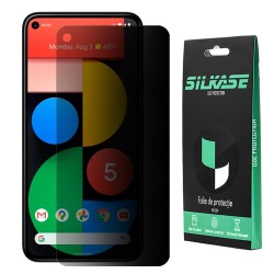 Folie silicon privacy SILKASE pentru Google Pixel 5, FullGlue, FullCover, tempered glass 10H, negru