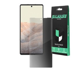 Folie silicon privacy SILKASE pentru Google Pixel 6, FullGlue, FullCover, 10H, negru