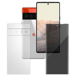 Set 2 folii mixte SILKASE pentru Google Pixel 6, ecran privacy/ spate mat, silicon regenerabil