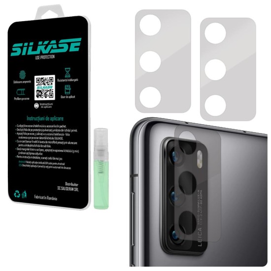 Set folii SILKASE pentru Huawei P40, 3 buc, protectie camera silicon, regenerabile, antibacteriene (SILKASE, Set Folii Camere silicon) by www.silkase.ro Set folii SILKASE pentru Huawei P40, 3 buc, protectie camera silicon, regenerabile, antibacteriene (P40, C0092) by www.silkase.ro