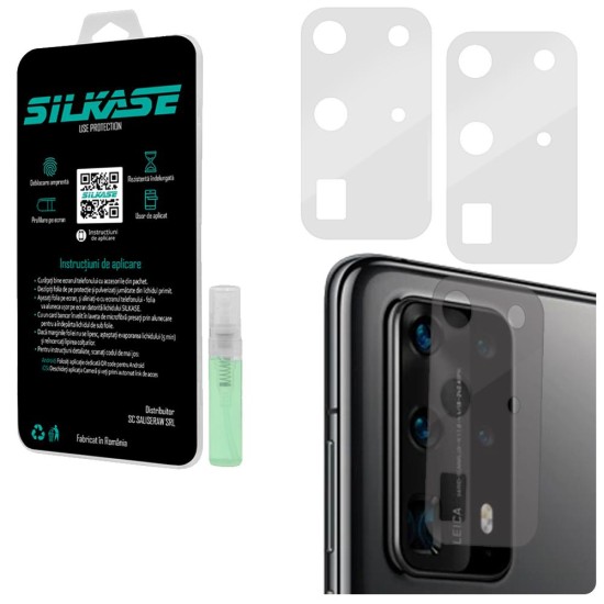 Set folii SILKASE pentru Huawei P40 Pro Plus, 3 buc, protectie camera silicon, regenerabile, antibacteriene (SILKASE, Set Folii Camere silicon) by www.silkase.ro Set folii SILKASE pentru Huawei P40 Pro Plus, 3 buc, protectie camera silicon, regenerabile, antibacteriene (P40 Pro+, C0096) by www.silkase.ro