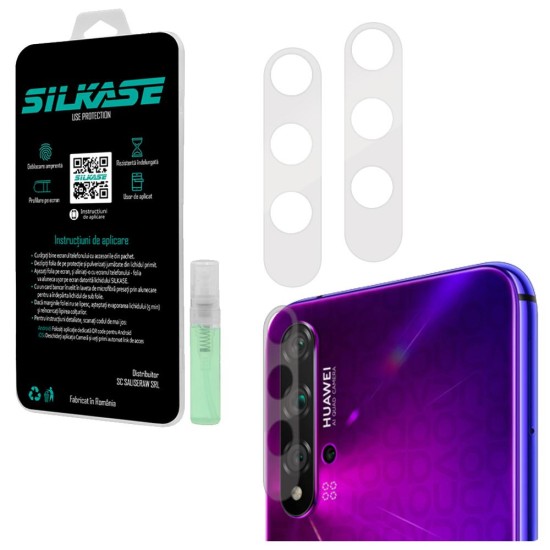 Set folii SILKASE pentru Huawei Nova 5T, 3 buc, protectie camera silicon, regenerabile, antibacteriene (SILKASE, Set Folii Camere silicon) by www.silkase.ro Set folii SILKASE pentru Huawei Nova 5T, 3 buc, protectie camera silicon, regenerabile, antibacteriene (Nova 5T, C0083) by www.silkase.ro