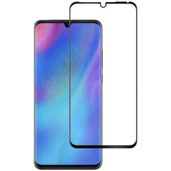 Folie sticla compatibila cu Huawei P30 Pro, SILKASE, FullGlue, FullCover, tempered glass 9H, negru