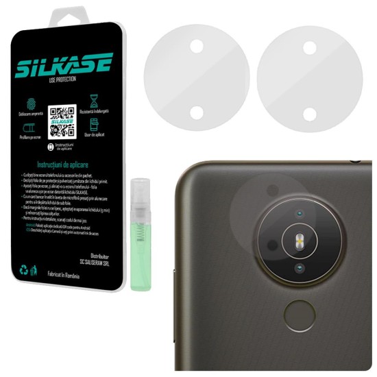 Set folii SILKASE pentru Nokia 1.4, 3 buc, protectie camera silicon, regenerabile, antibacteriene (3.4, C0098) by www.silkase.ro