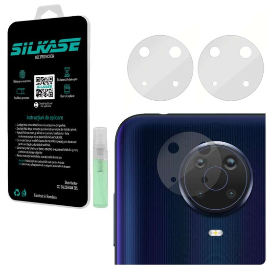 Set folii SILKASE pentru Nokia G20, 3 buc, protectie camera silicon, regenerabile, antibacteriene (C20, C0203) by www.silkase.ro
