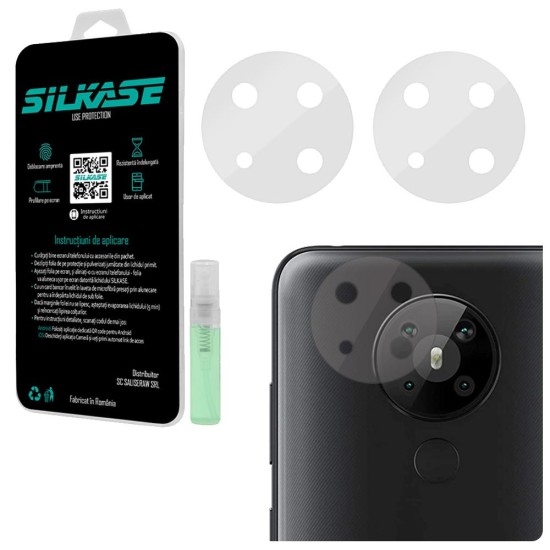 Set folii SILKASE pentru Nokia 5.3, 3 buc, protectie camera silicon, regenerabile, antibacteriene (5.3, C0100) by www.silkase.ro